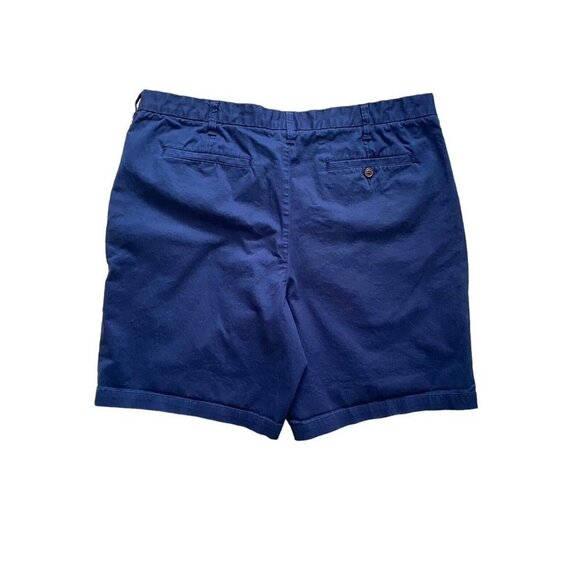 Lands' End Traditional Fit Mens Navy Blue Flat Front Chino Shorts Size 40 - 9" - Picture 2 of 6